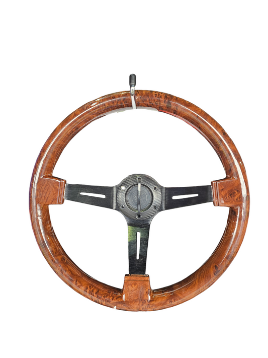 LM7 Nardi Wooden Style Deep Steering Wheel 350mm